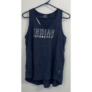Indian Motorcycle Women's Navy Blue Racerback Tank Top Scoop Neck L